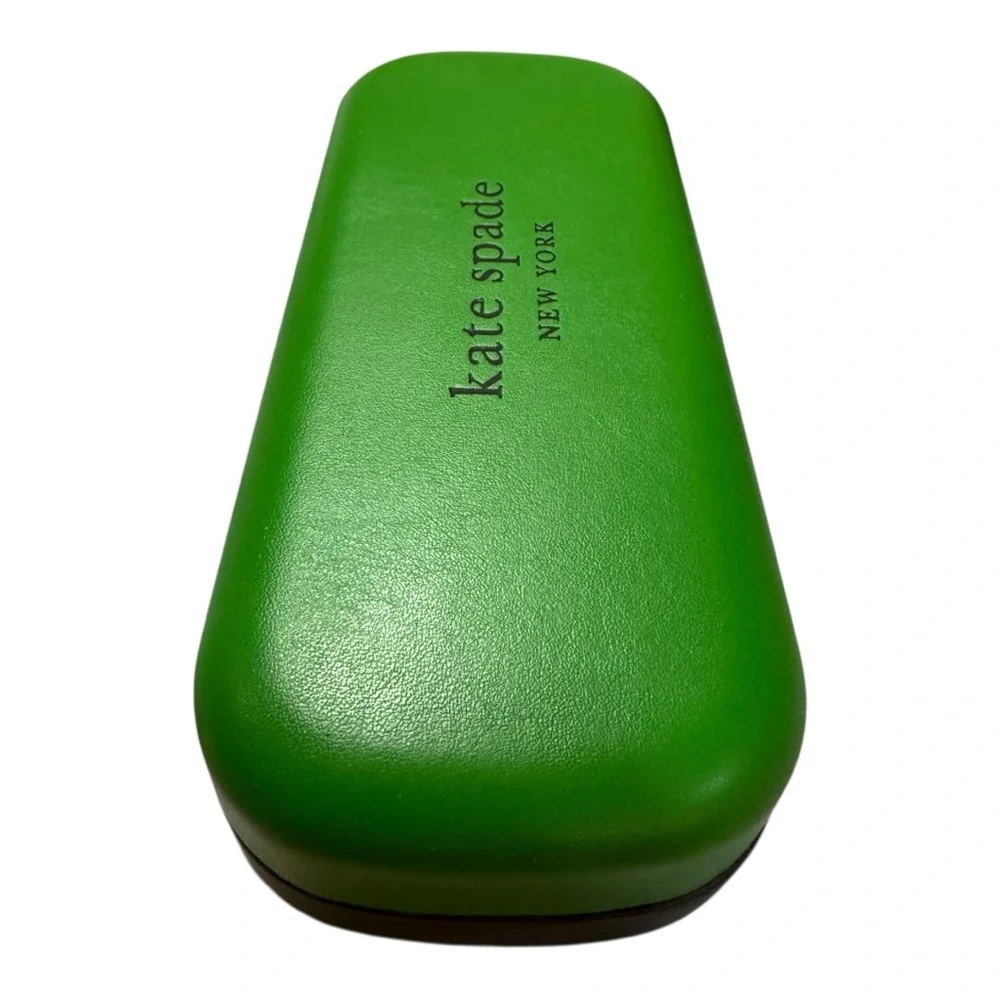 Kate Spade New York Green Hard Eyeglass Case • “So Happy to See You” Interior